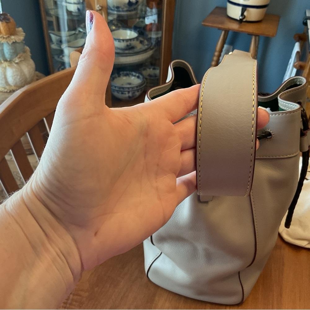 Dooney & Bourke Light Taupe Hattie Drawstring Large - Picture 7 of 16